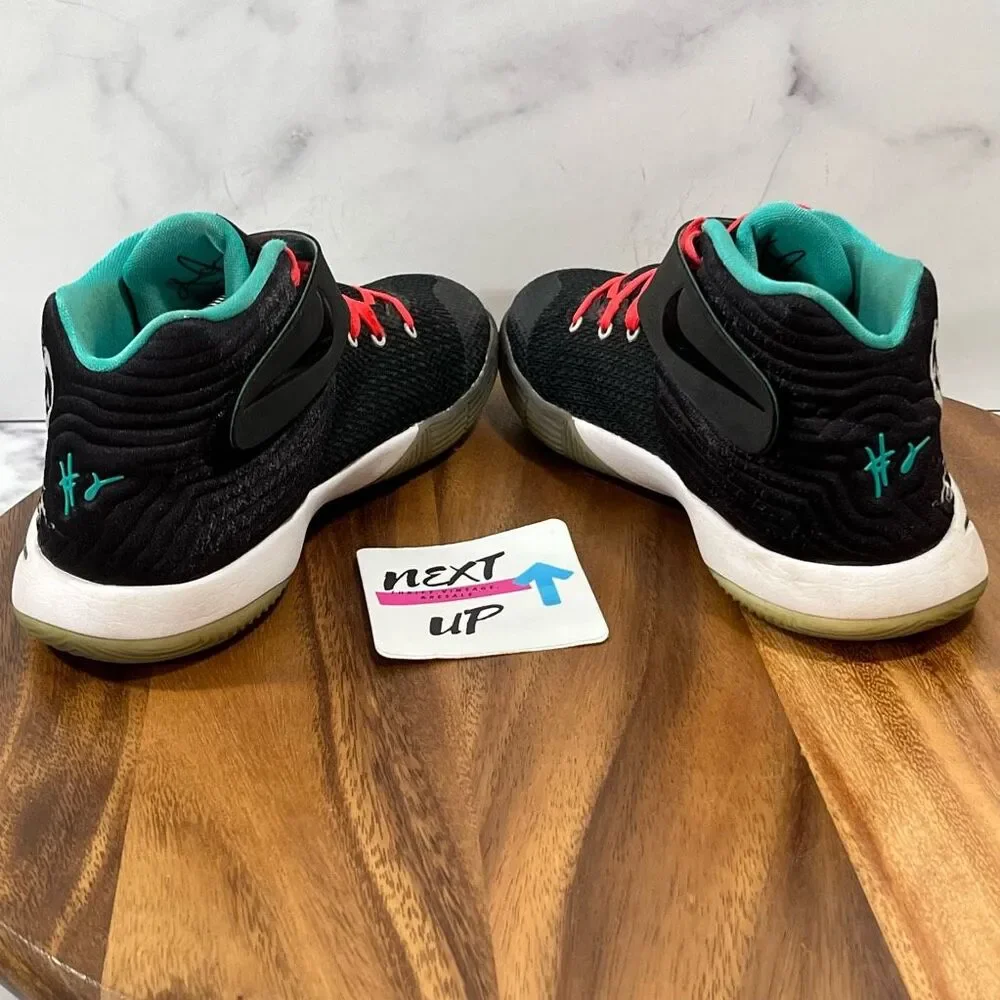 Size 6.5 Big Kids-Nike Kyrie 2 Basketball Sneaker Black Mid Top Skull